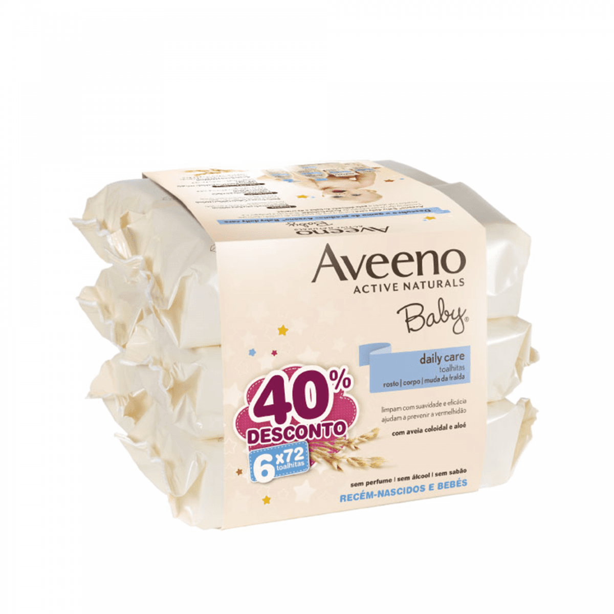 Aveeno Baby Toalhitas Limpeza 6x72 Un.