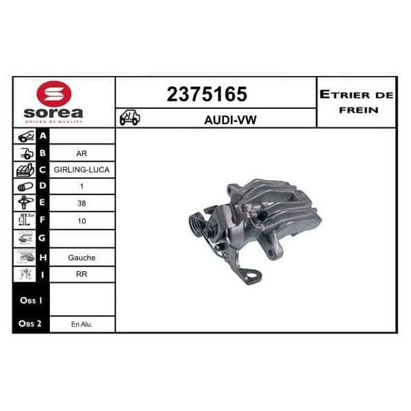Eai Pinça de Freio Audi / Ar - 2375165