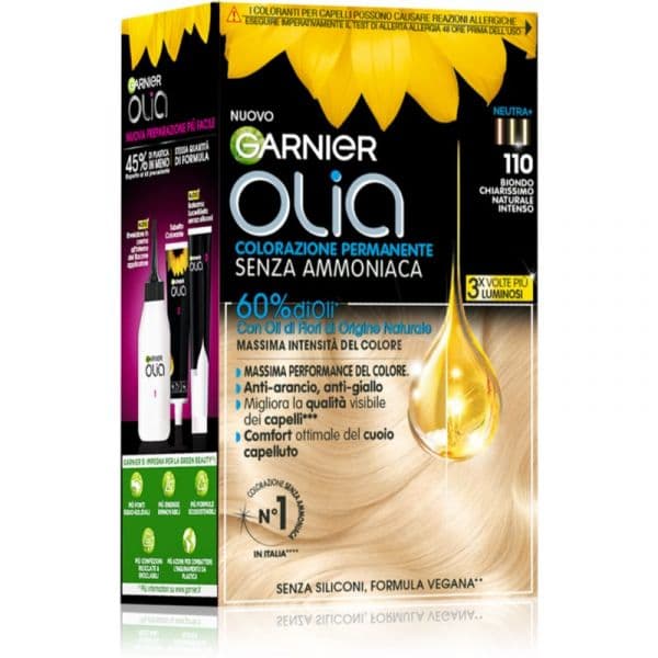 Garnier Olia Cor para Cabelo Permanente Tom 110 Biondo Chiarissimo Naturale Intenso 1 Unidade