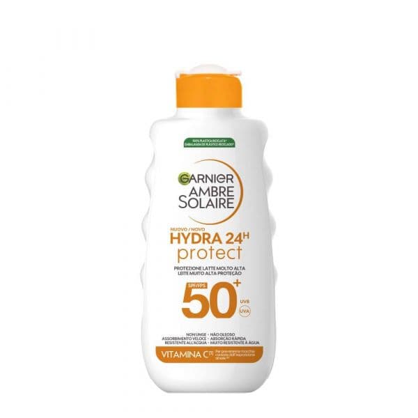 Protetor Solar Garnier Ambre Solaire Hydra 24h Protect Leite Hidratante SPF50+ 175ml