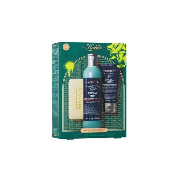Kiehl's Men's Morning Reboot Facial Fuel Face Wash 250ml + Facial Fuel Moisturizer 75ml + "Ultimate Man" Body Scrub 90g Coffret