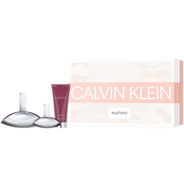 CK Euphoria Woman Eau de Parfum 100ml + Eau de Parfum 30ml + Leite Corporal 100ml Coffret