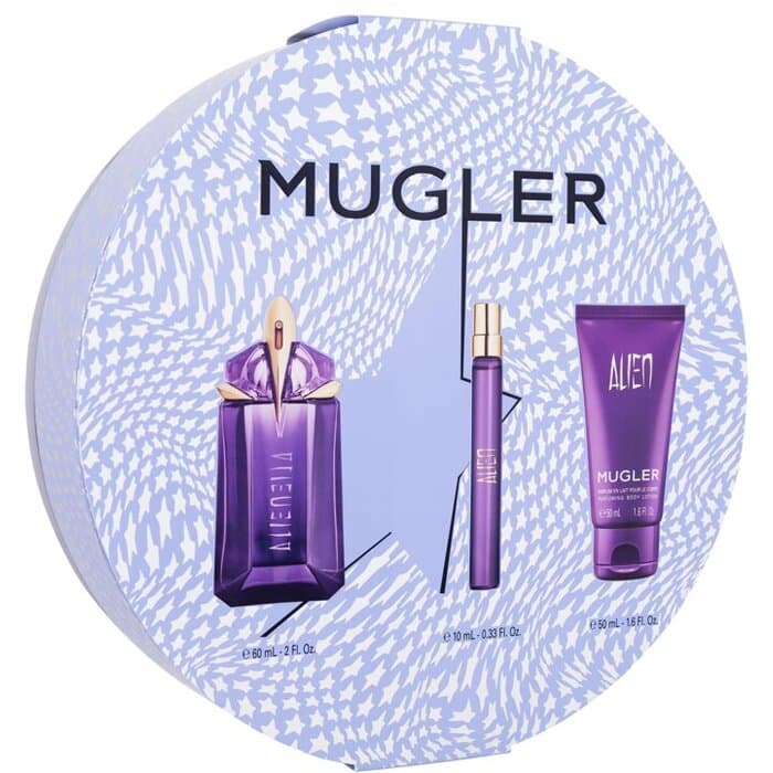 Alien EDP 60 ml set, EDP 10 mlminiatura + 50 ml shower milk