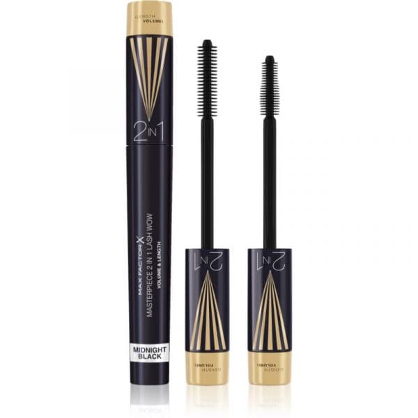 Max Factor Masterpiece Lash Wow Máscara para Dar Volume e Curvatura Mais Definida 2 em 1 Tom Midnight Black 7 ml