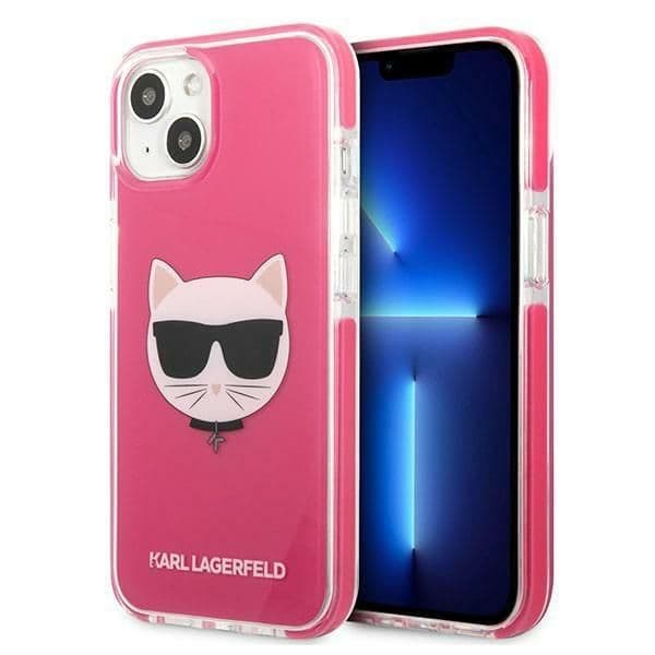 Karl Lagerfeld Capa Choupette Head para iPhone 13 Fuchsia