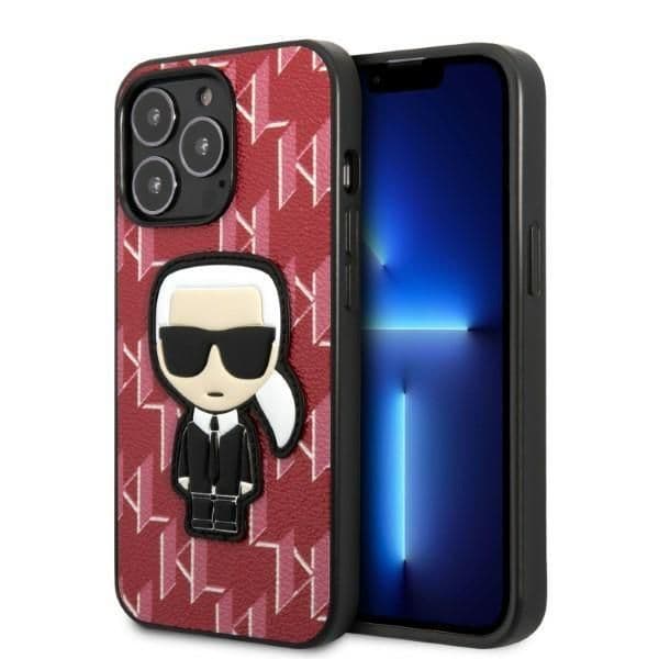 Karl Lagerfeld Capa Monogram Ikonik Patch para iPhone 13 Pro / iPhone 13 Red