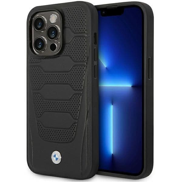 BMW Capa Leather MagSafe para iPhone 14 Pro Black
