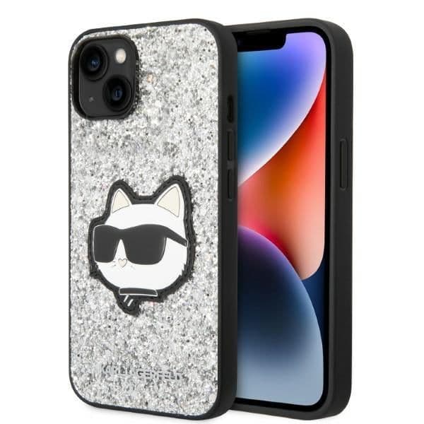 Karl Lagerfeld Capa Dura para iPhone 14 Plus Silver