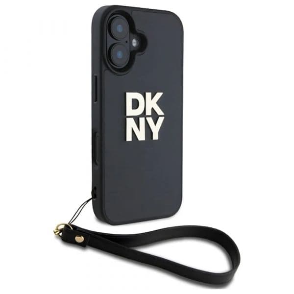 DKNY Capa com Correia de Pulso para iPhone 16 Black