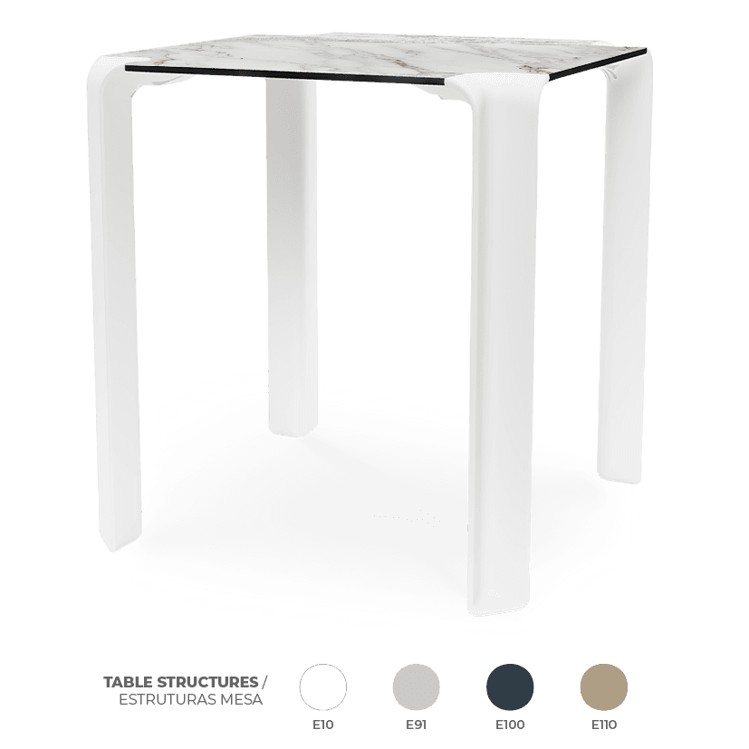 Pack 8 Mesas Iris White Marble
