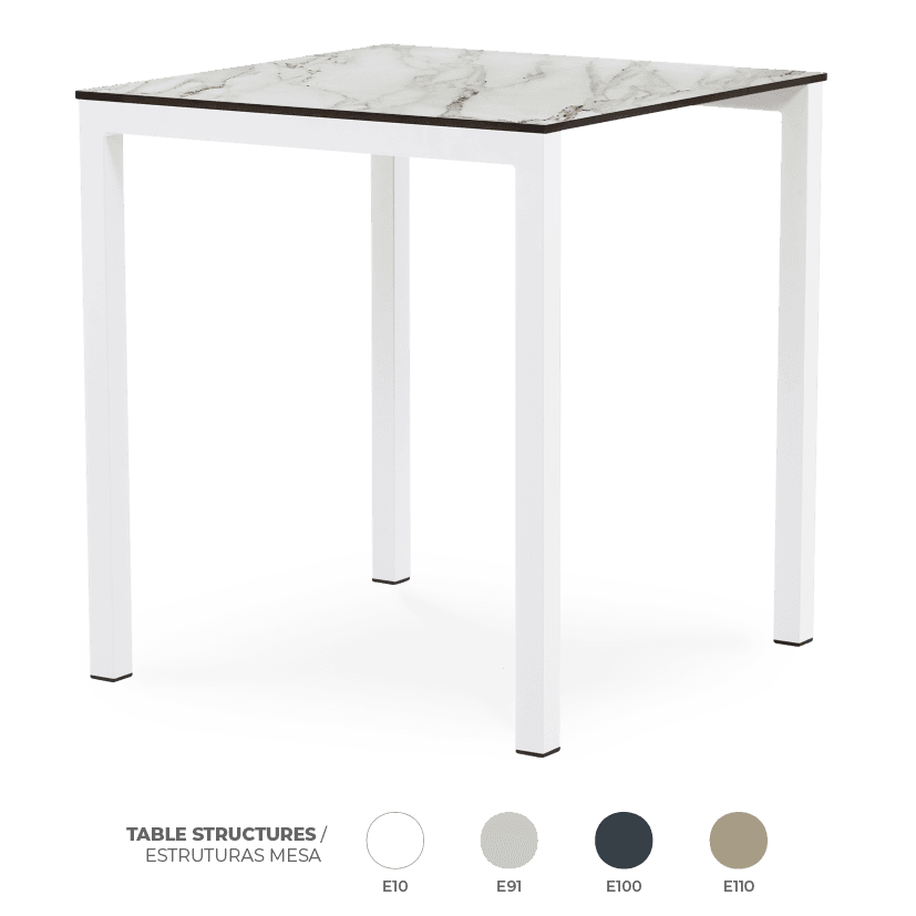 Pack 20 Mesas Metal White Marble