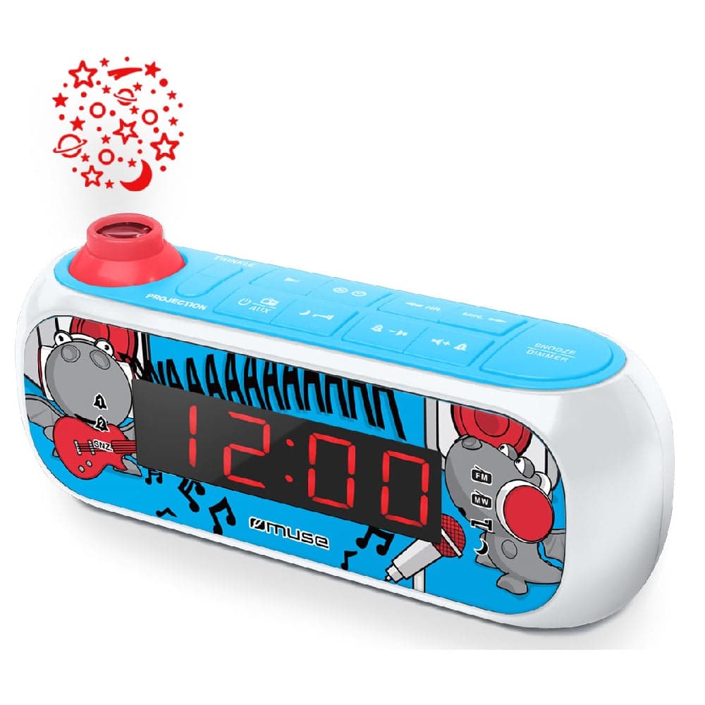 Muse Radio e Relogio Muse M-167 com Projetor Azul - 26475534-10C