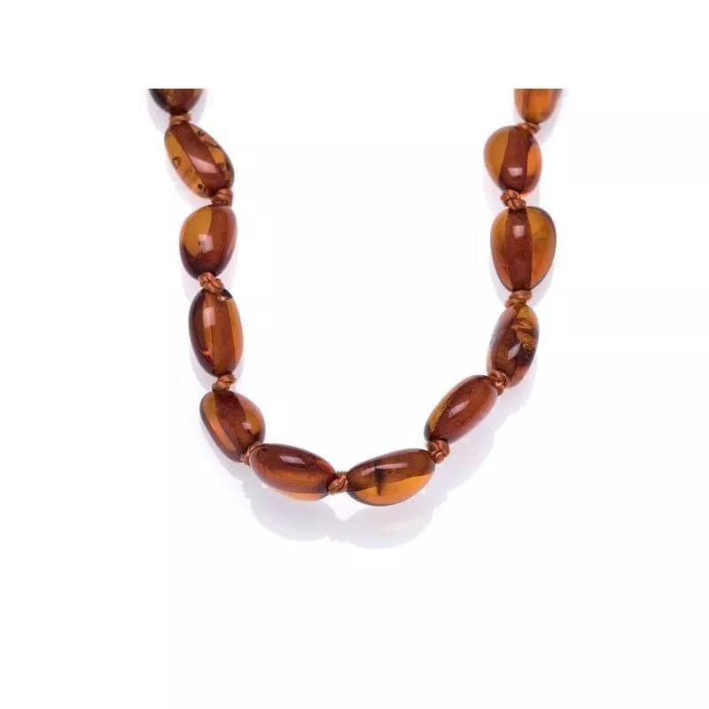 Colar de Ambar para Bebé Opalook Olive Cognac com Clip 32cm
