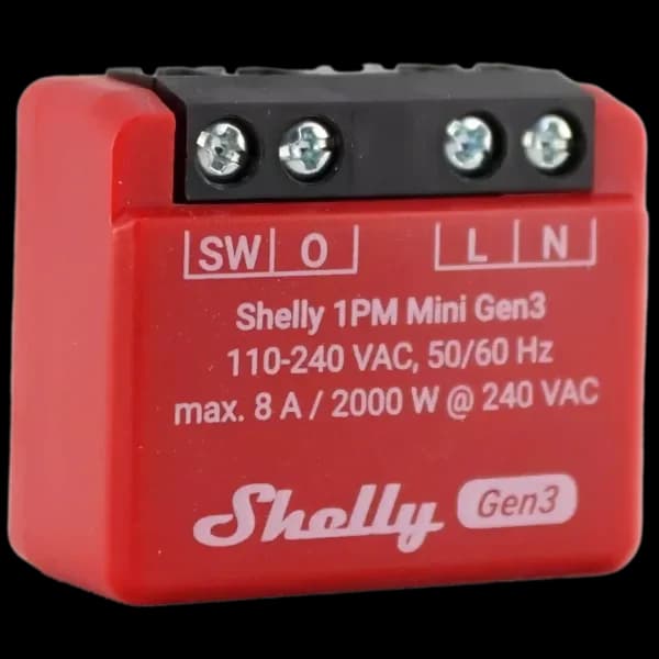 Shelly 1PM Mini Gen3 Módulo Inteligente Wi-Fi c/ Medição de Energia