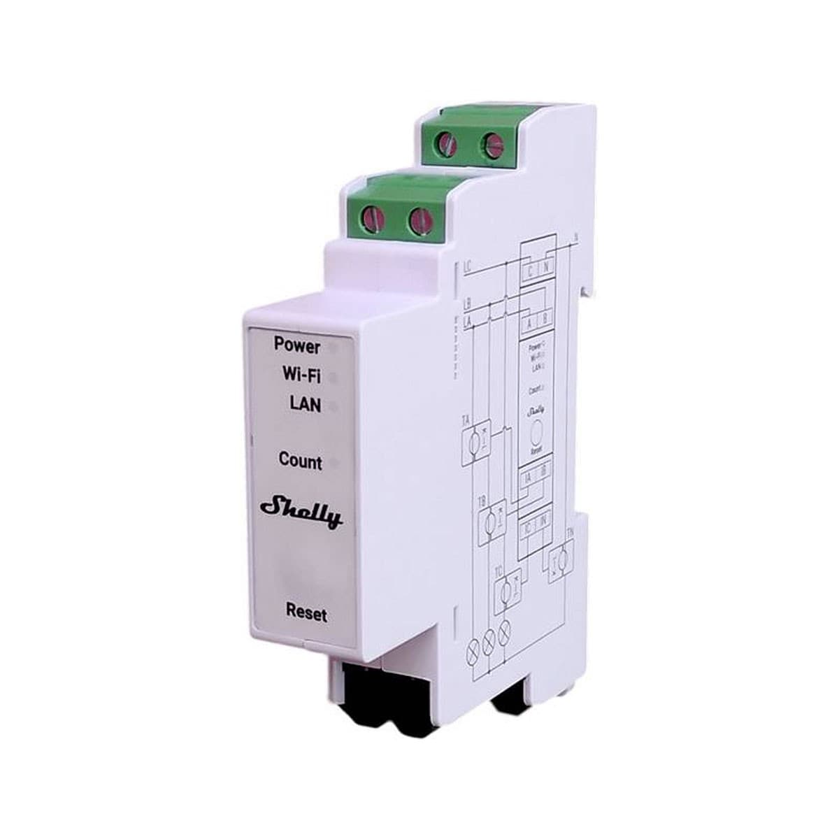 Shelly Módulo Medidor de Consumo Trifásico Wi-fi + 3 Ti´s de 400A Ro 3EM-400 - SHELLY-PRO-3EM-400