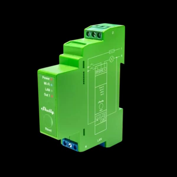 Módulo Controlador Iluminação Shelly Pro Dimmer 1PM c/ 1 Canal Medidor de Energia Wi-Fi/BT/LAN Calha DIN