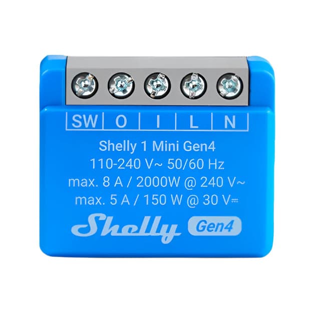 Shelly 1 Mini Gen4 - Mini módulo interruptor para automação WiFi/Zigbee/Matter - S1MG4