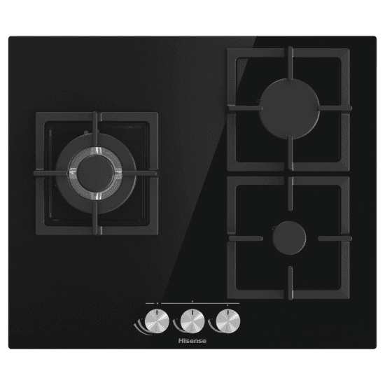 Hisense GG633B placa Preto Balcão 58 cm Gás 3 zona(s)