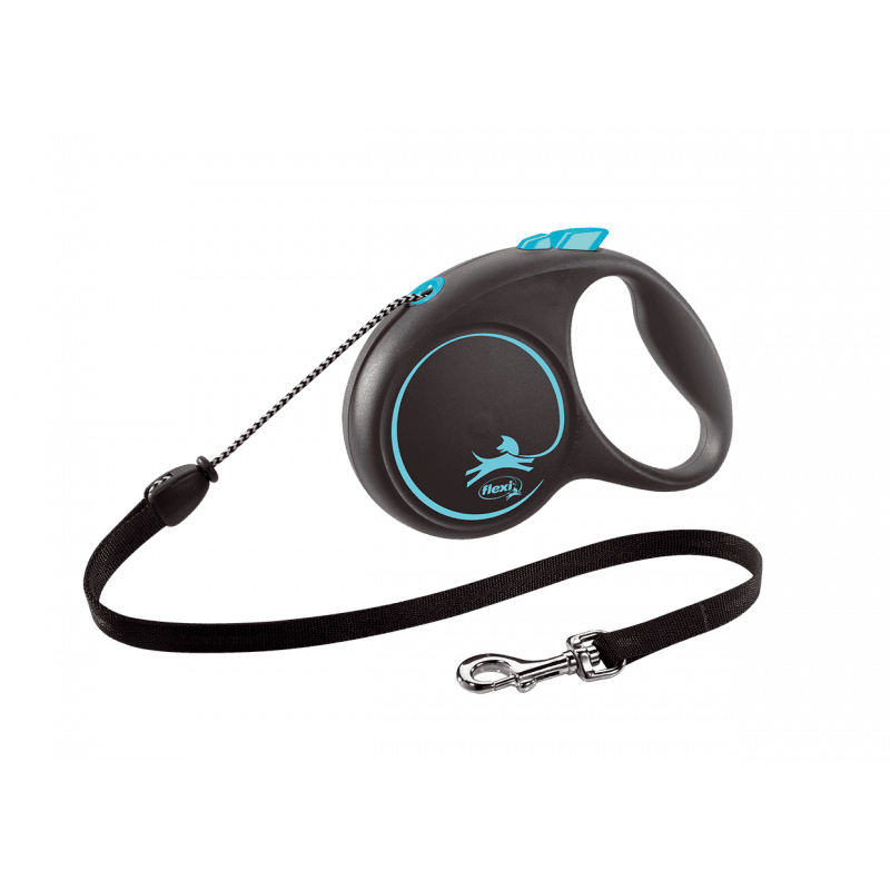 Flexi Correa Extensible de Cordón Black Design Azul