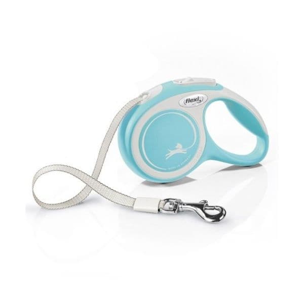 Flexi New Comfort Trela Extensível Fita Azul Claro Pastel M