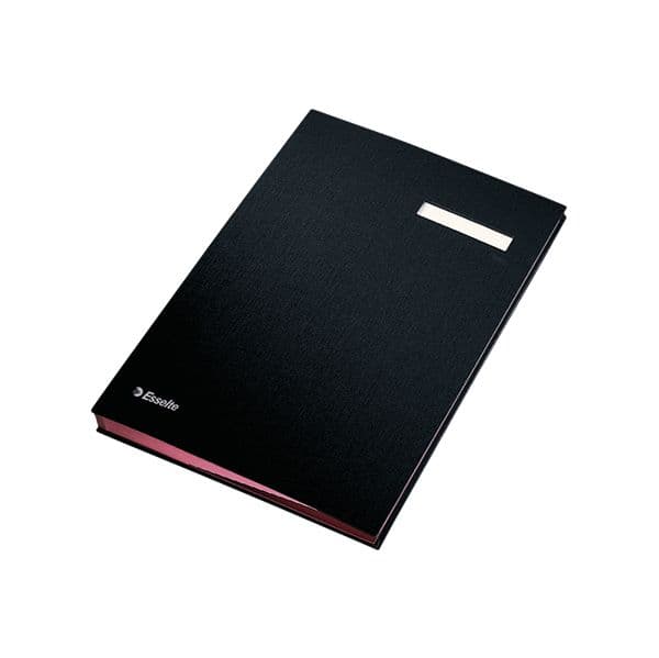 Esselte Porta-documentos com 20 Separadores One Size Black e Livro de Assinaturas Preto
