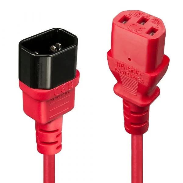 Lindy - 30476 cable de transmisión Negro, Rojo 0,5 m C14 acoplador C13 acoplador - 30476