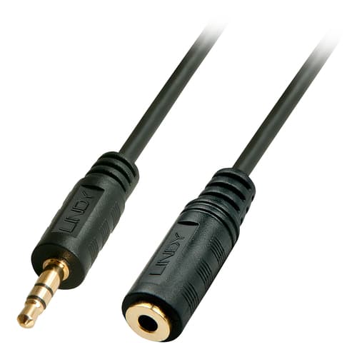 Lindy 35656 Cabo Áudio Estéreo 3.5mm Macho/Fêmea 10m Preto
