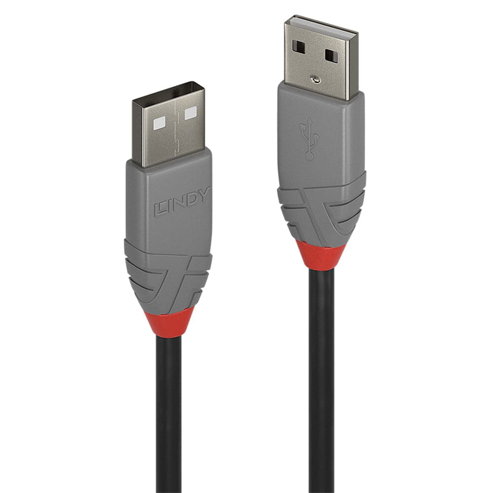 Lindy - 36691 cable USB 0,5 m USB 2.0 USB A Negro, Gris - 36691
