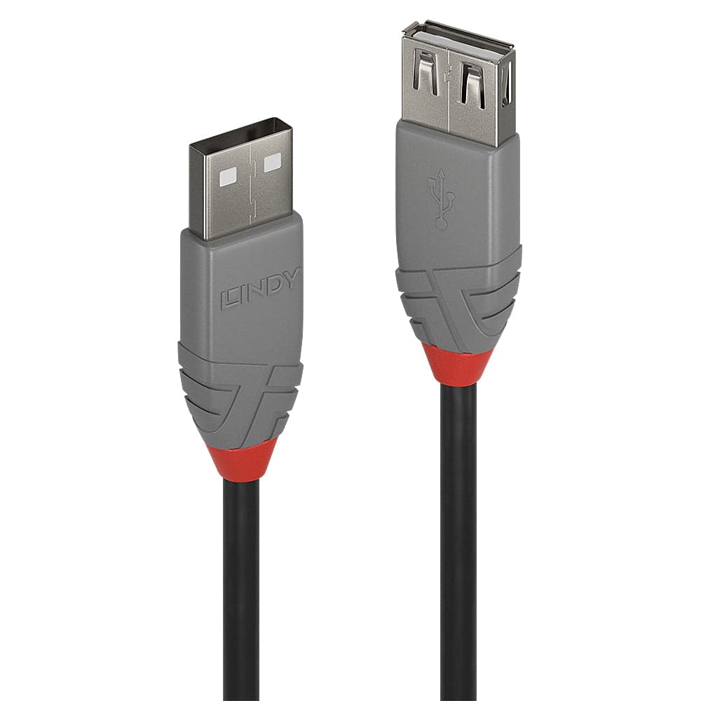 Lindy 36701 cabo USB 0,5 m USB 2.0 USB A Preto, Cinzento