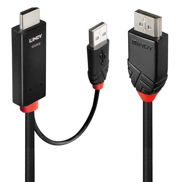 Lindy 41498 Cabo Adaptador HDMI para DisplayPort 4K@60Hz 1m