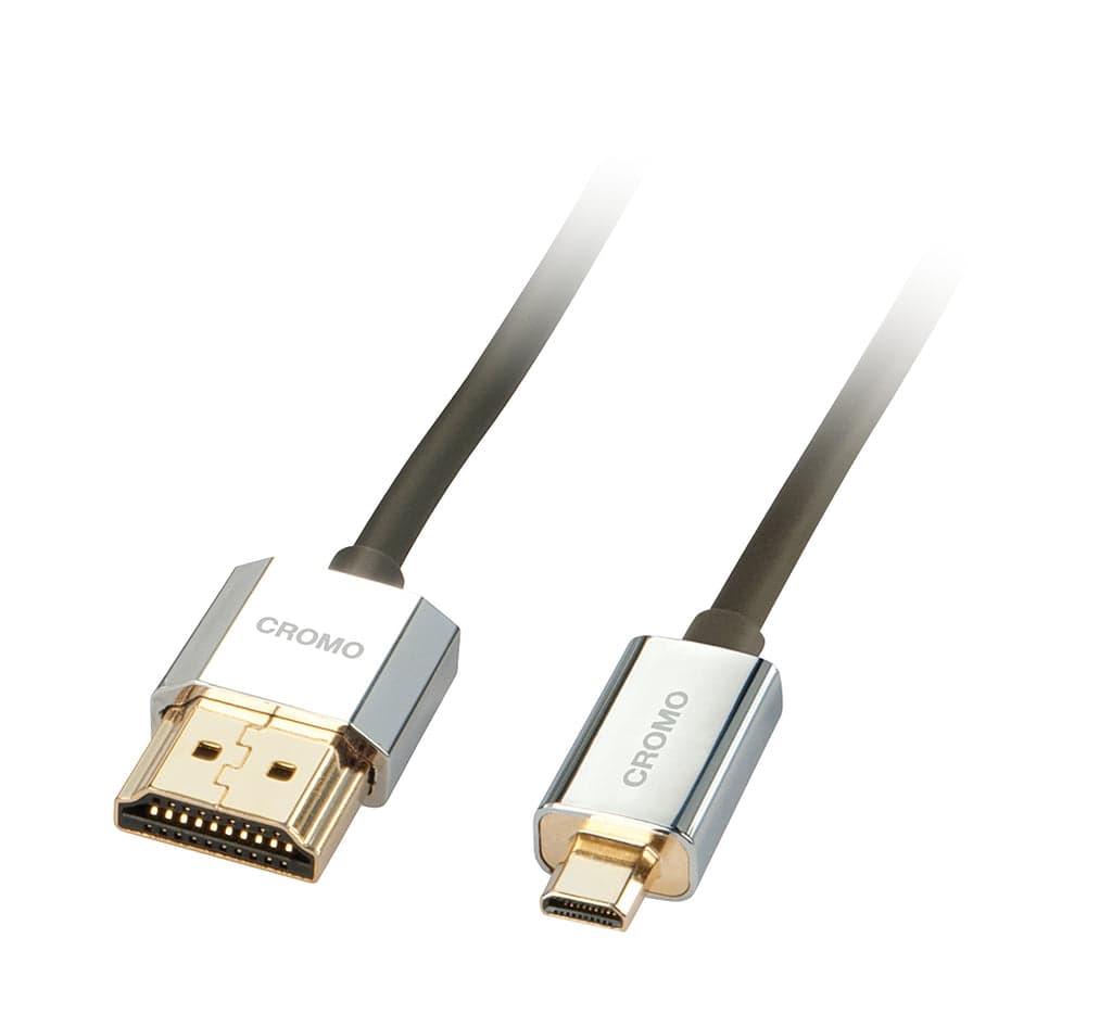 Lindy Hdmi High Speed Cabo para Micro Hdmi Cromo Slim 1m