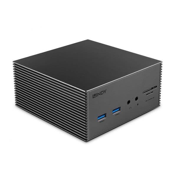Lindy Docking Station DST-Pro 101 USB-C 4K 100W 2x HDMI DisplayPort 3x USB-A Ethernet Cinza/Preta
