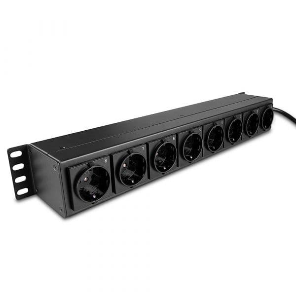 Lindy 73025 Unidade de Distribuição de Energia (PDU) 8 Saídas AC com Interruptores 1.5U Preto