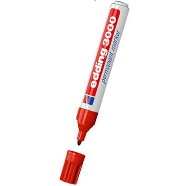Edding Marcador Permanente 3000 Vermelho Pack 10 Un.