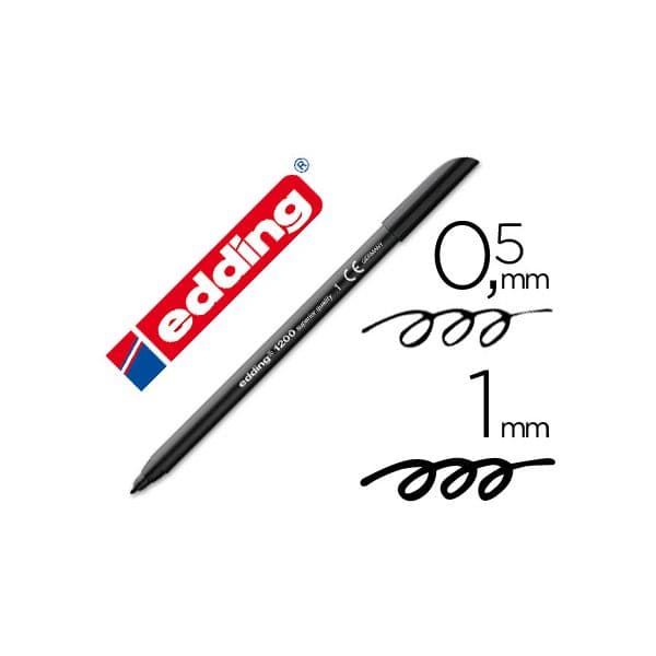 Edding 10 un. Marcadores 1200 nº 1 0.5mm Preto - 1200-N
