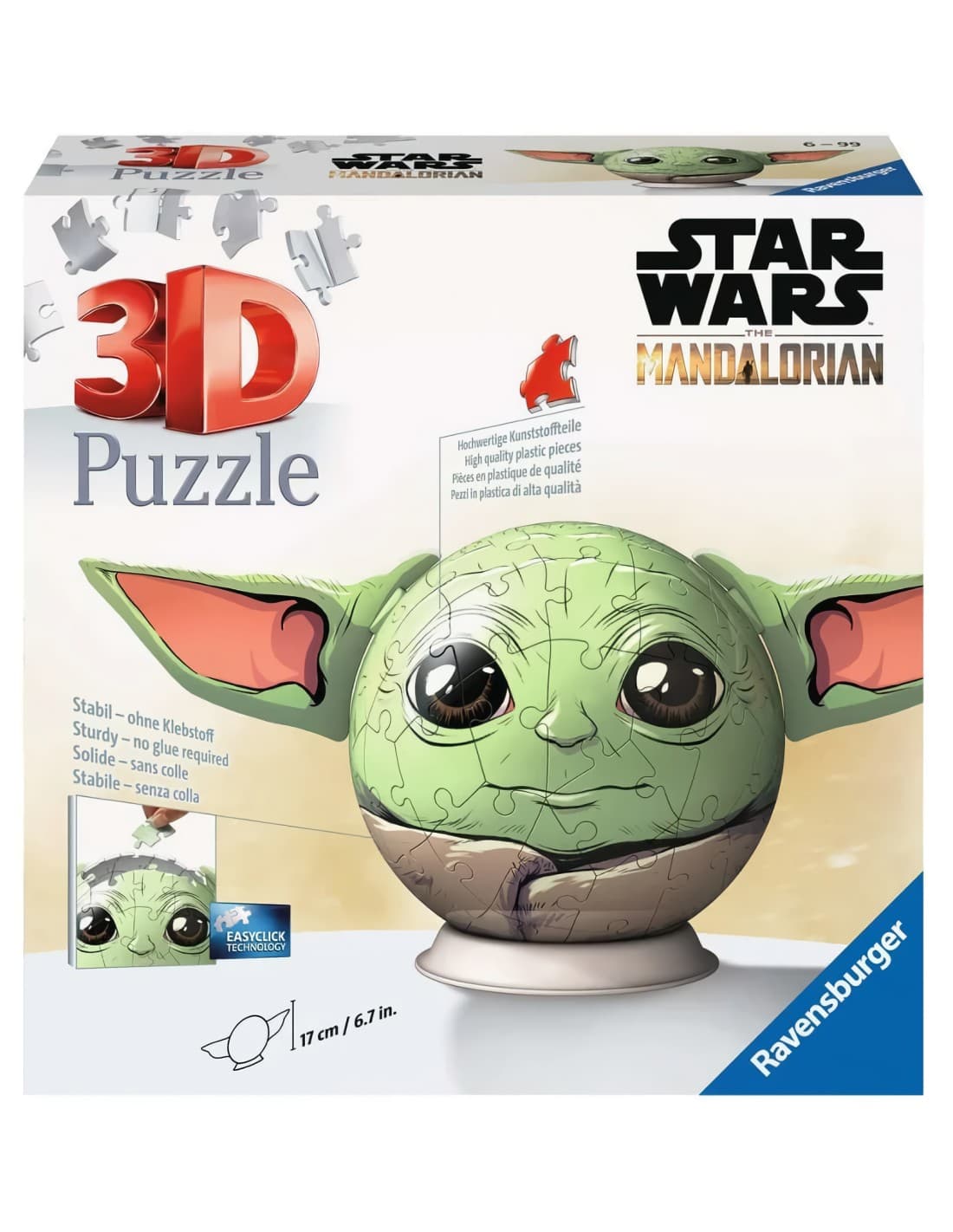 Ravensburger 3D Puzzle-Ball - Grogu w/ Ears 72pc