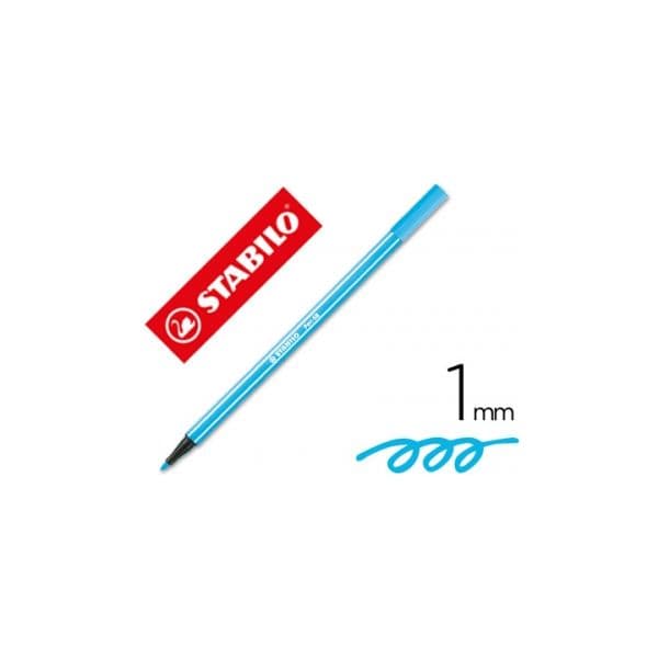 Stabilo 10 Un. Marcadores Aquareláveis Pen 68 Azul Celeste 1mm - 68/57