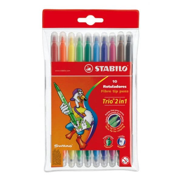 Stabilo 10 Un. Marcadores Trio 2 in 1 - 13022210-2