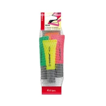 Stabilo Marcador Neon Ponta Biselada 2 mm - 5 mm Verde Laranja Rosa Amarelo