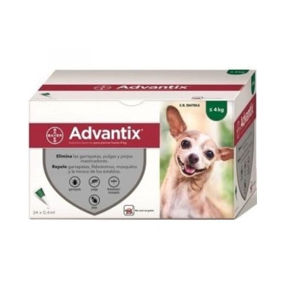 Bayer Advantix Cães até 4kg 24 pipetas