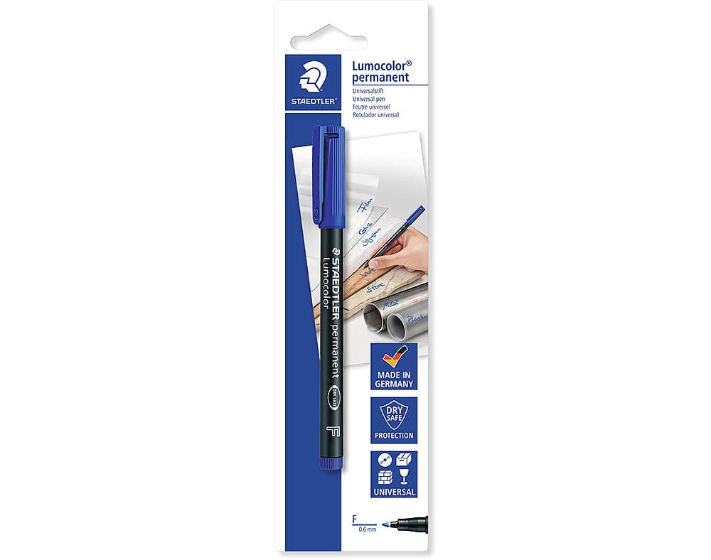 MARCADOR PERMANENTE STAEDTLER LUMOCOLOR FINO AZUL