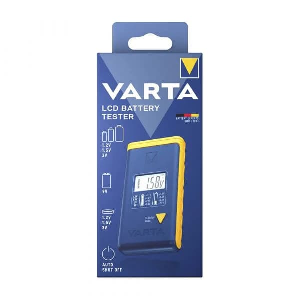 Varta Testador de Baterias LCD Azul e Amarelo