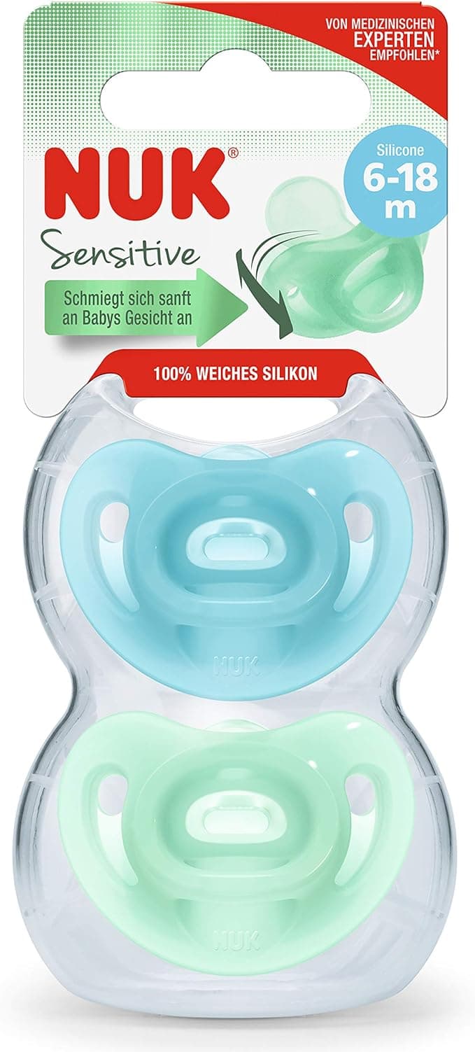 NUK Sensitive Chupeta Silicone 6-18m 2 un. Azul