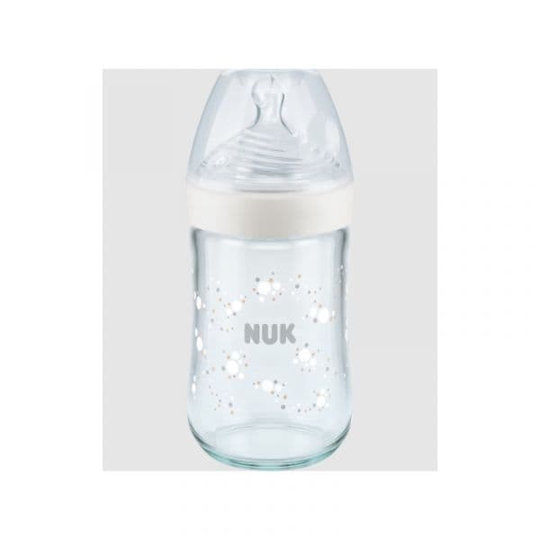 Nuk Nature Sense Biberão Vidro Bolas Tetina Silicone M Branco 150ml