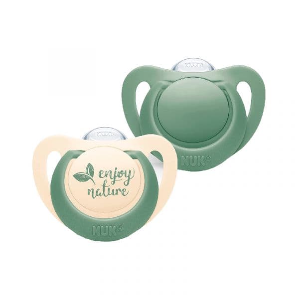 Nuk For Nature Chupetas Silicone Verde 6-18 Meses 2 Unidades