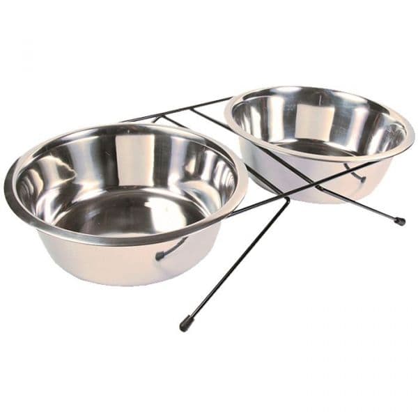Trixie Comedouro Inox Eat on Feet 2x 2,8l / 24cm - 24834