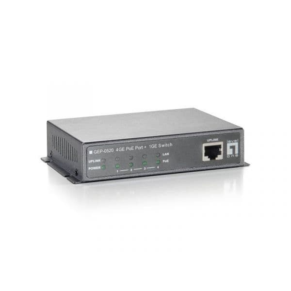 Level One Switch 5xPORT 10/100/1000 - 4xPOE - GEP-0520