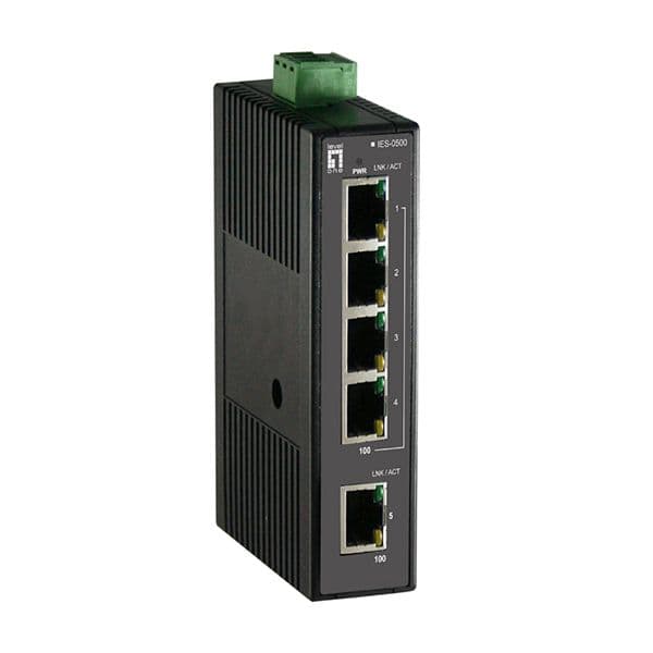 Level One Switch 5x10/100 Industrial (industrial ,sem Gestao,calha Din) - IES-0500