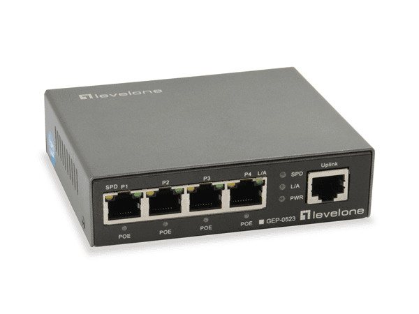 SWITCH POE DE 5 PORTAS 10/100/1000 DE NÍVEL UM GEP-0523