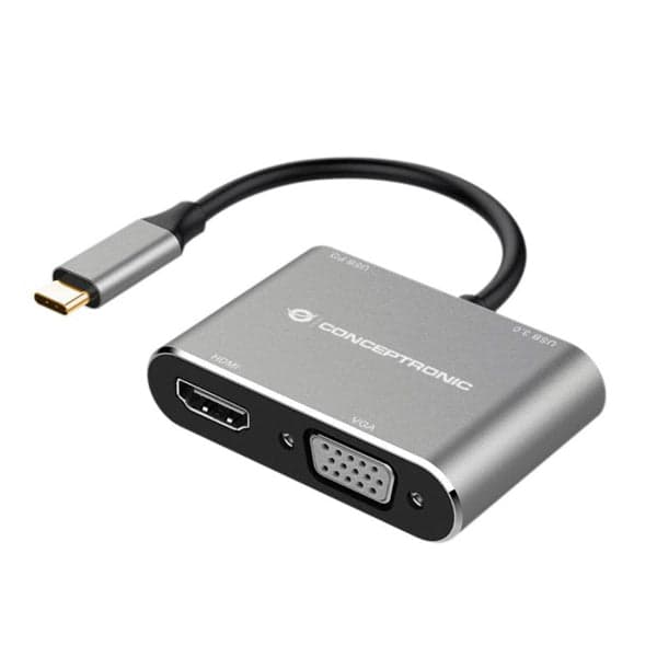 4-IN-1 USB 3.2 GEN 1 DOCKING STATION, HDMI, VGA, USB-A, 100W USB